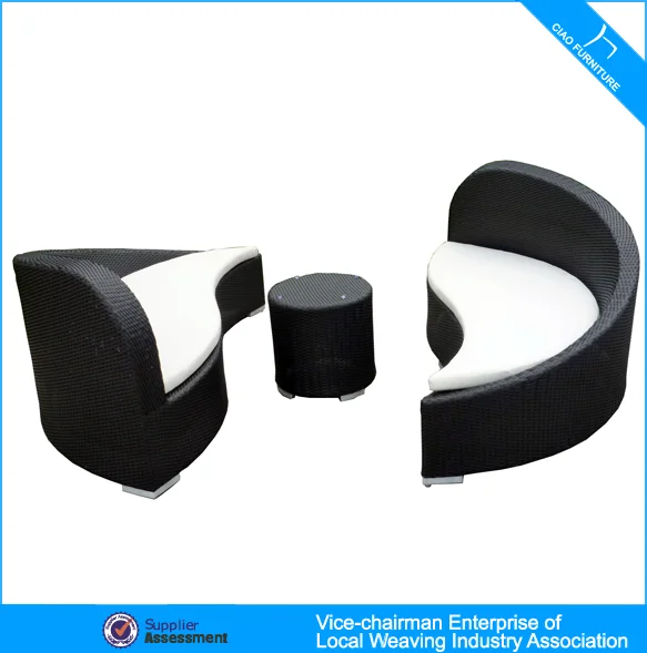 New design outdoor rattan garden Furniture yin yang sofa bed