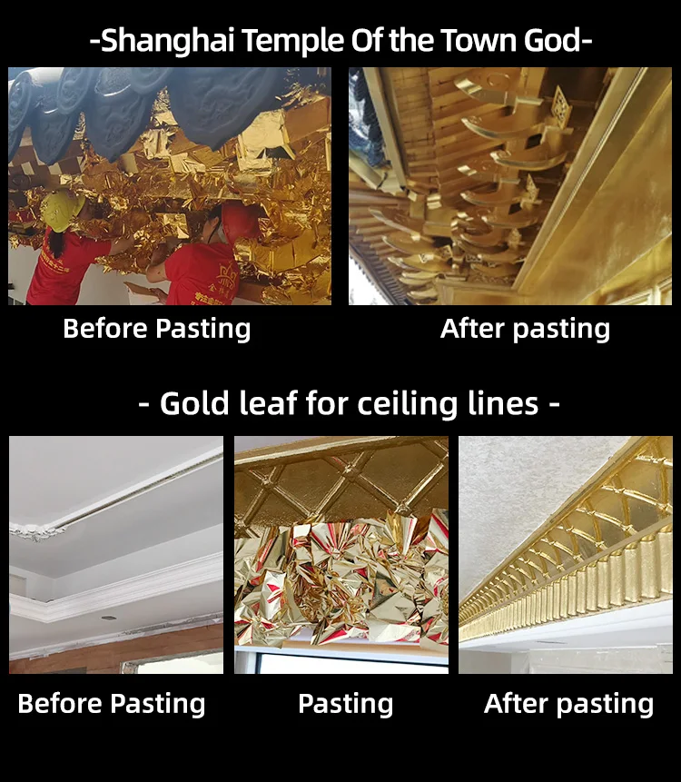 14*14 cm 1000 Sheets per Pack Alloy Foil Decorating Wall Ceiling Art Crafts Rose Gold leaf sheets Hot Stamping Leaf Foil Paper