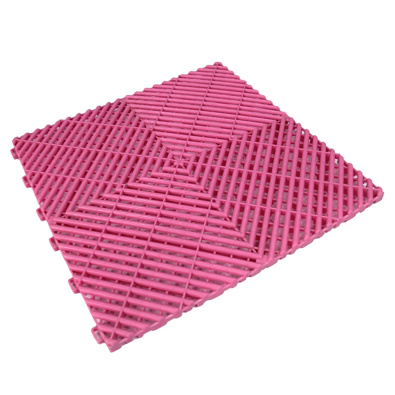 2024 Free Design Removable Plastic Pp Indoor Vented Interlocking Car Garage Floor Tiles,Dalle Pvc Sol Modular Garage Floor Mat