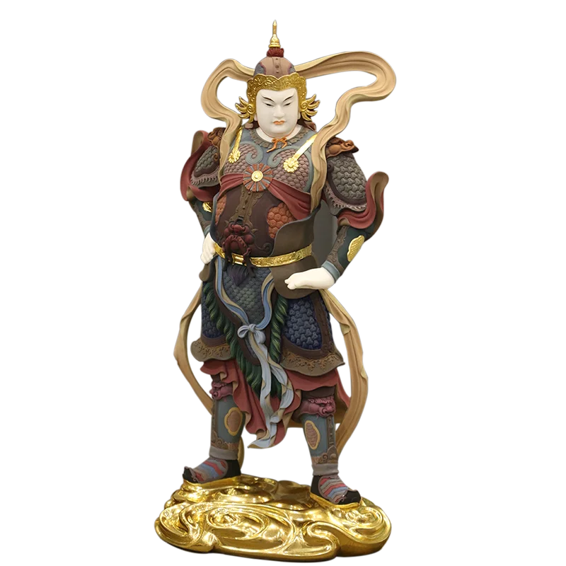 Белая Нефритовая статуя Будды Wei Tuo Bodhisattva с изображением Будды