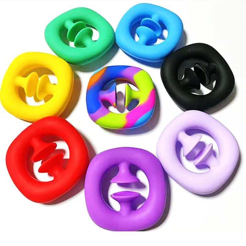 
Amazon Top Sell Silicone Training Hand Finger Grip Stress Reliever Snap Fidget Toy Squeeze Grab Snap 