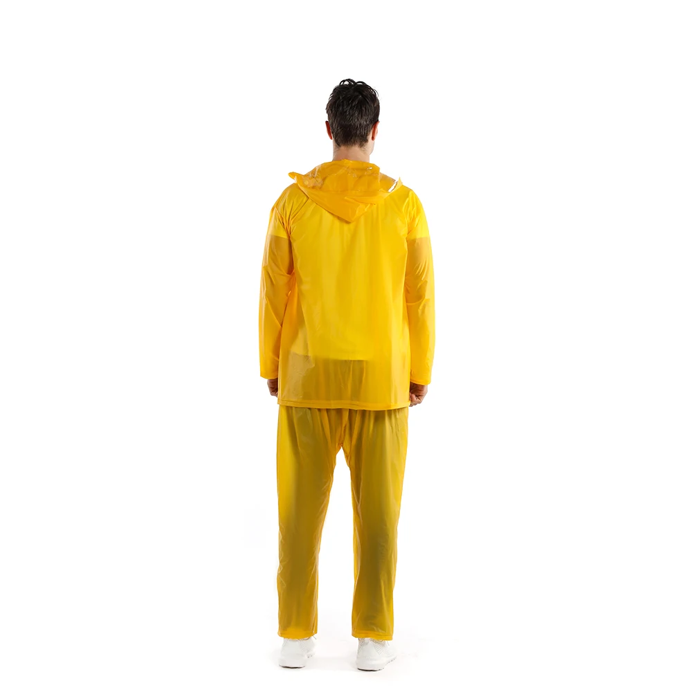 Ready To Ship Rainwear High Quality PVC Adult Hooded Waterproof Outdoor wear Rainsuits