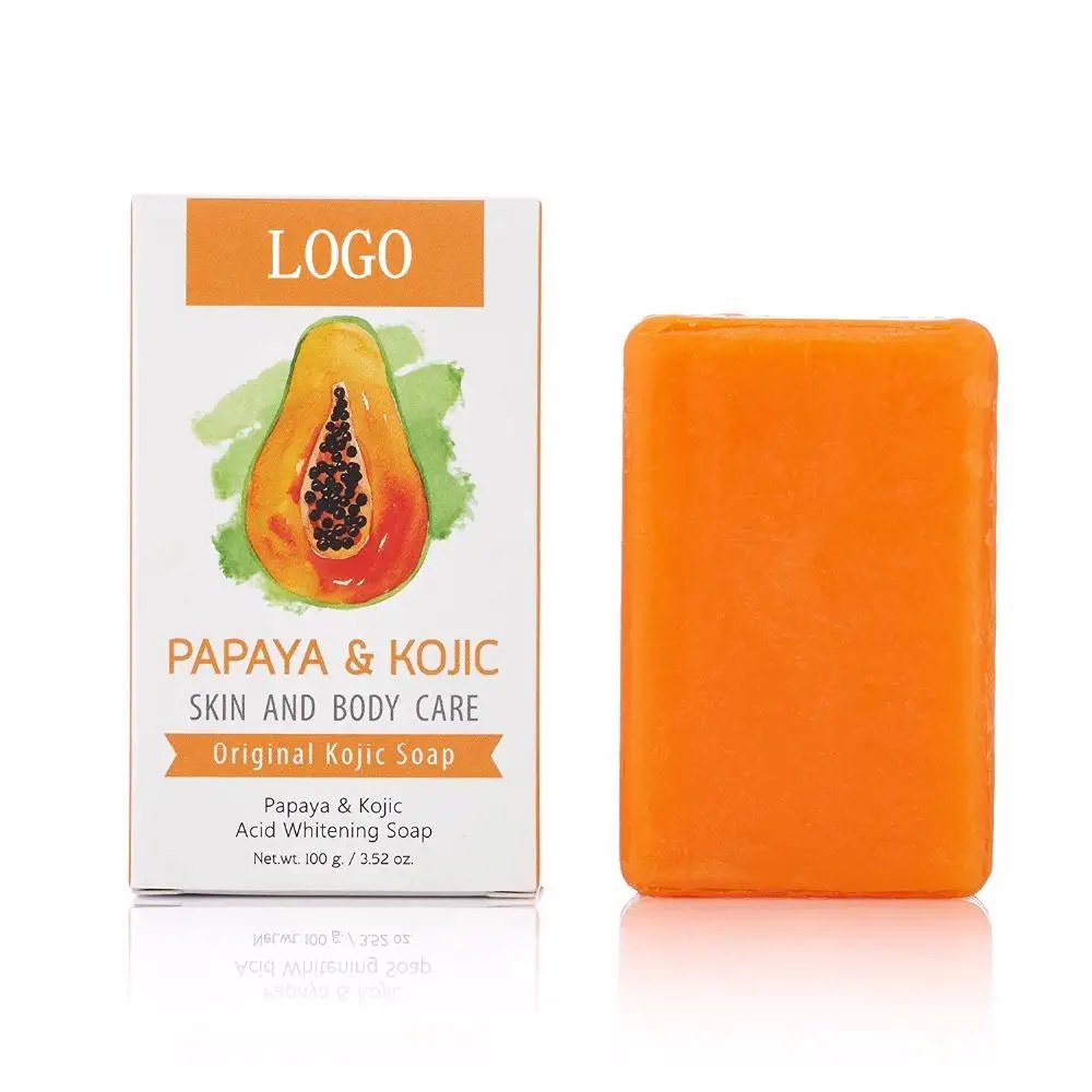 Private Label Best Organic Handmade Kojic Acid Papaya Whitening Soap Bar