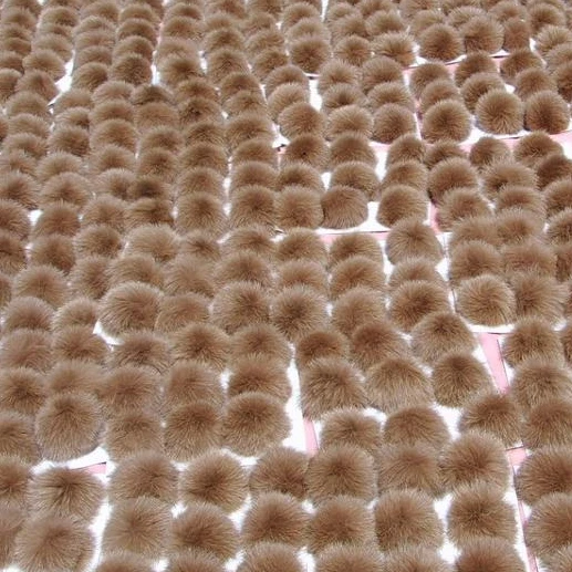 100% Real Rex rabbit Fur Keychain Pendant for Bag and Car nad Charm Tag Cute rabbit Fur Pompoms 6cm