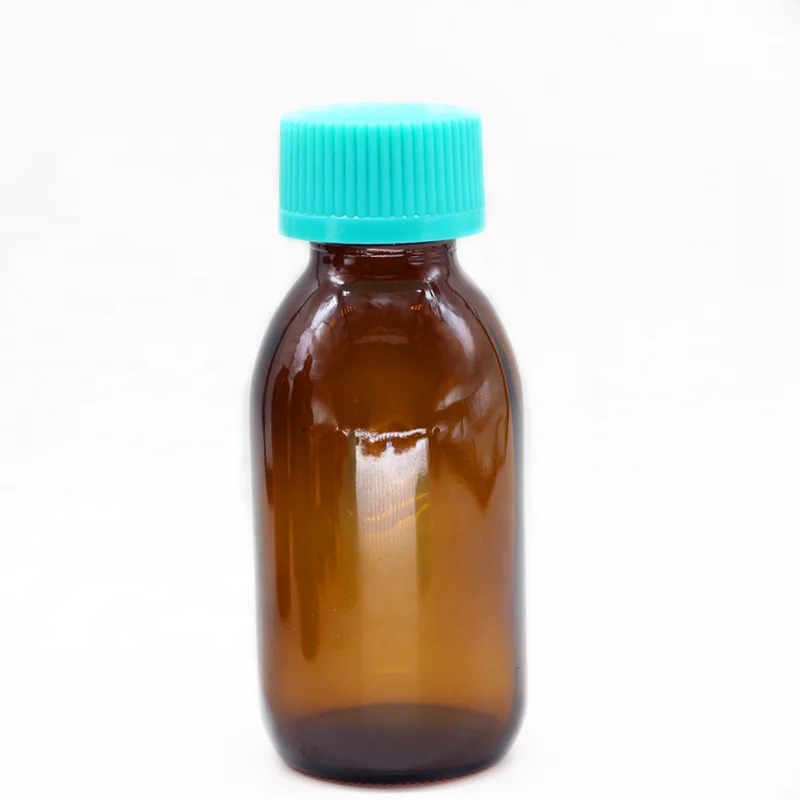 28mm blue and green plastic cap child resistant cap for cough syrup bottle