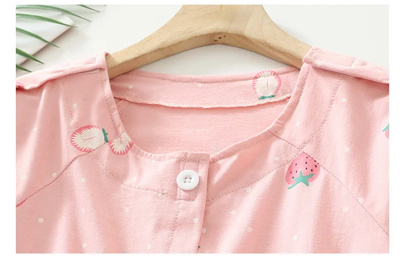 Spring summer short sleeves strawberry dinosaur line letters children leg arm injuries children care nursing clothes uniform