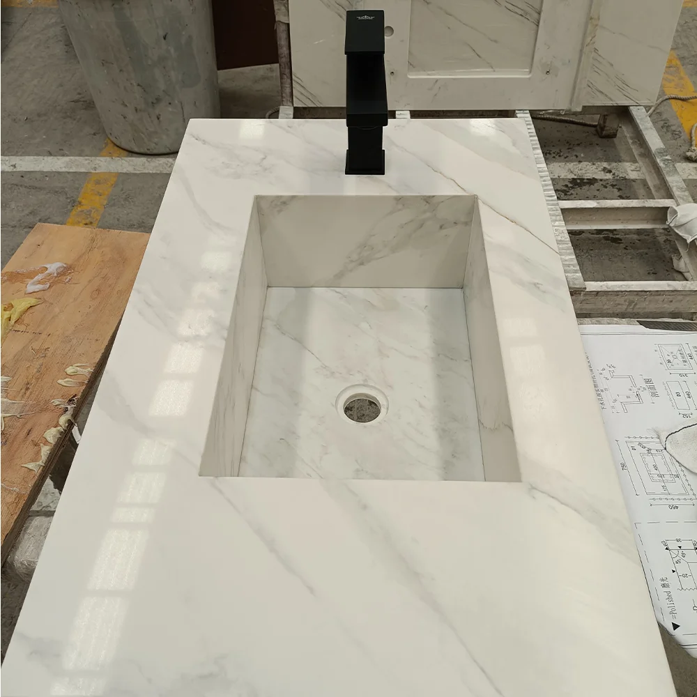 TMZ STONE ODM OEM Decorative Quartzo Artificial Quartz High Quality 6028 Calacatta Armani quartz for interior design