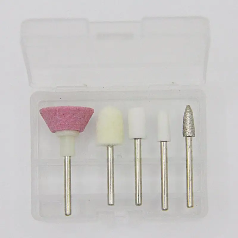Five piece set of nail polish heads, diamond nail polish head combination polish the uneven surface and various corners