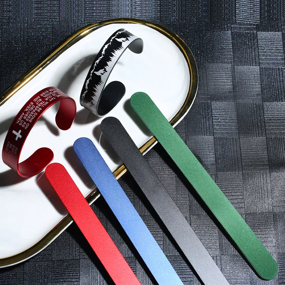 OEM Metal Stamping Blanks for Bracelet Anodized Aluminum Bracelet  Piece with Customized Logo