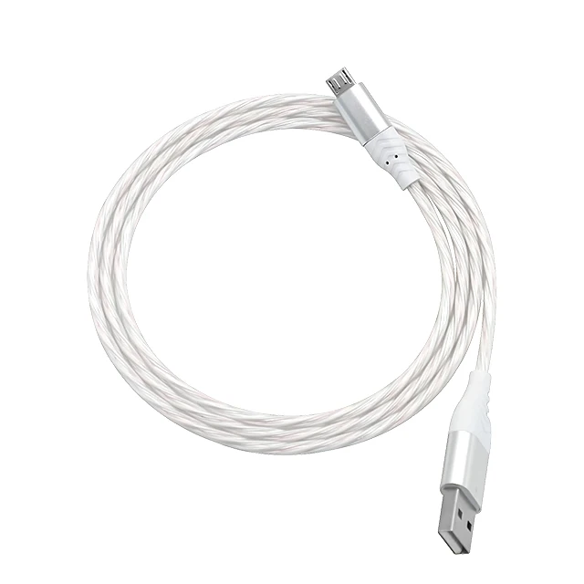 
New arrival type c Data cable fast charging flowing led light cable 