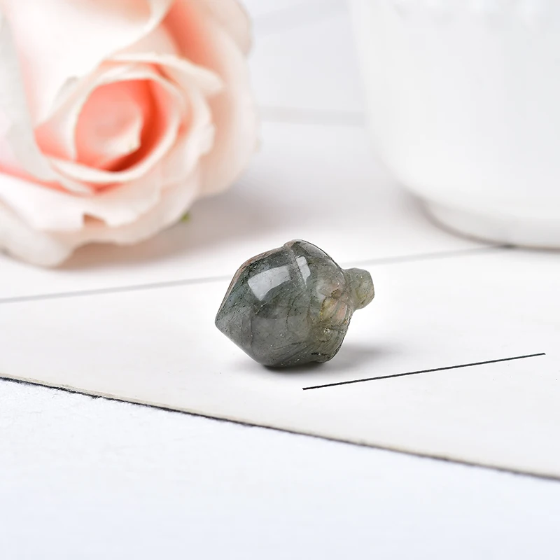 Natural Mineral Carving Hazelnut Shape Crystal Opal Tiger Eye Watermelon Red Pine cones Rieki Healing Stone