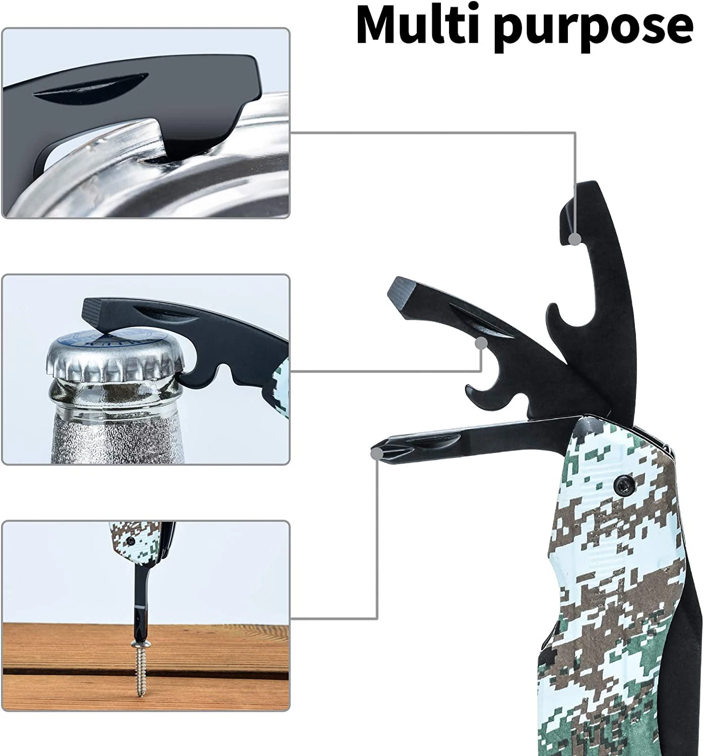 Multitool Pocket Knife Men, Gifts for Dad Husband Boyfriend on Fathers Day, Survival Multi Tool, Multipurpose Tactical Utility P