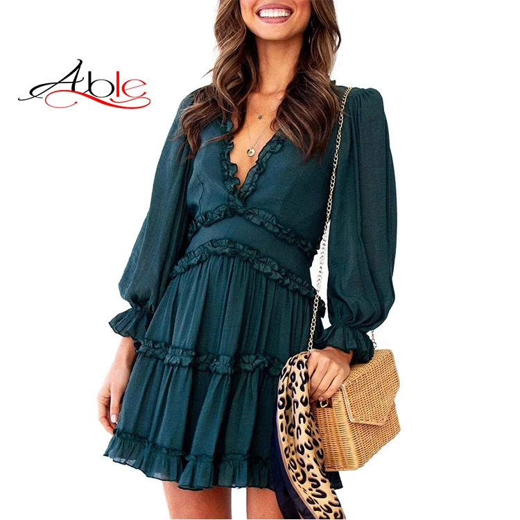 Able Plus Size Mujer  Vestido De 15 Longo Fall Gaun Vestidos-Pelo-Joelh Custom Plus Dress Plus Size Casual Dresses Ladies