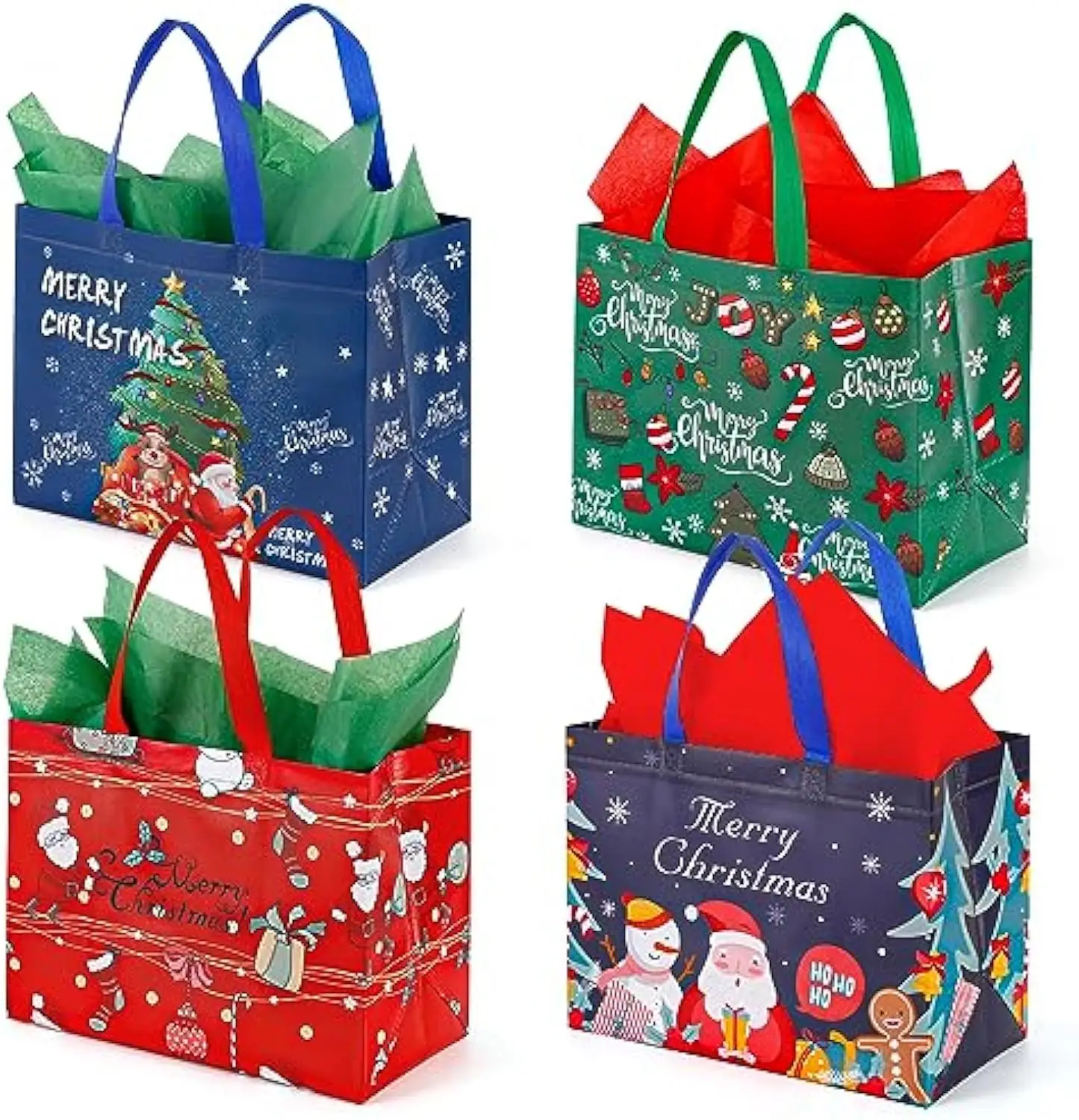 Christmas gift bag PP laminated full color printing non woven custom bag non woven tote bag