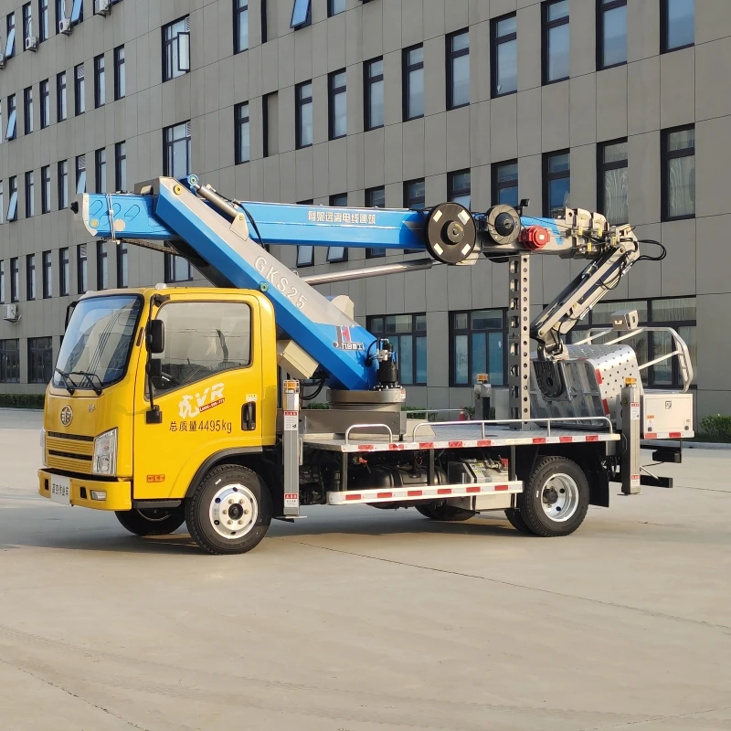 China sign bucket trucks factory JIUHE light bucket truck 21m 23m 25m 29m 38m 45m traffic bucket truck for sale