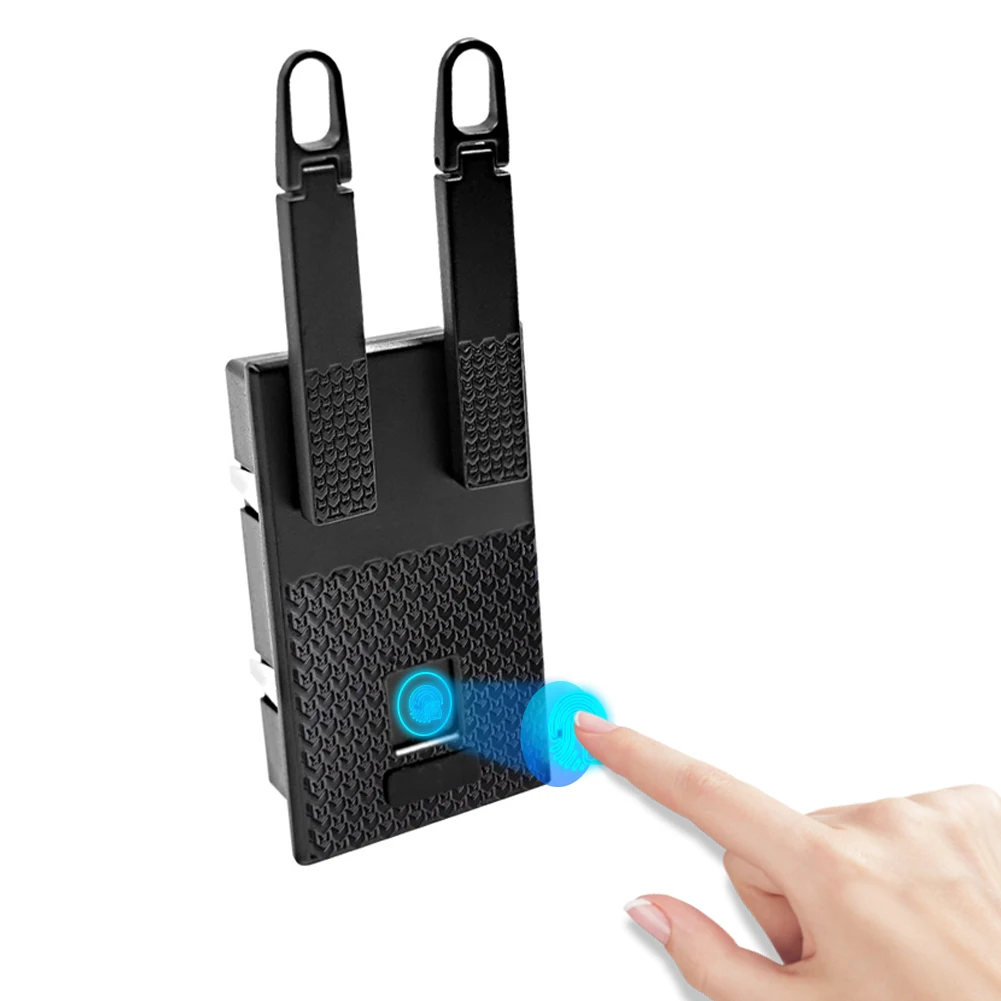 Embedded Fingerprint Lock Black Zinc Alloy Anti Theft Hardware for Bag Men Backpack Unlock By Hand