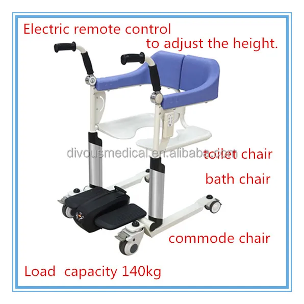 health care wheelchair  Remote Control electric lift patient transfer chair for toilet and easy take shower elderly patients an