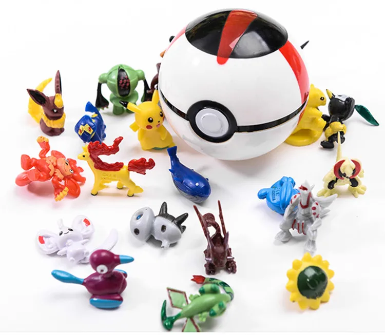Factory wholesale Poke mon ball toys 7cm capsule poke mon ball with mini poke mon Toy