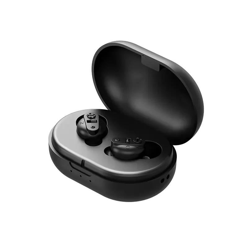 Comfortable Wireless Rechargeable Hearing Aid with Convenient Case Seniors Rehabilitation Equipment with Ear Aid Accessories