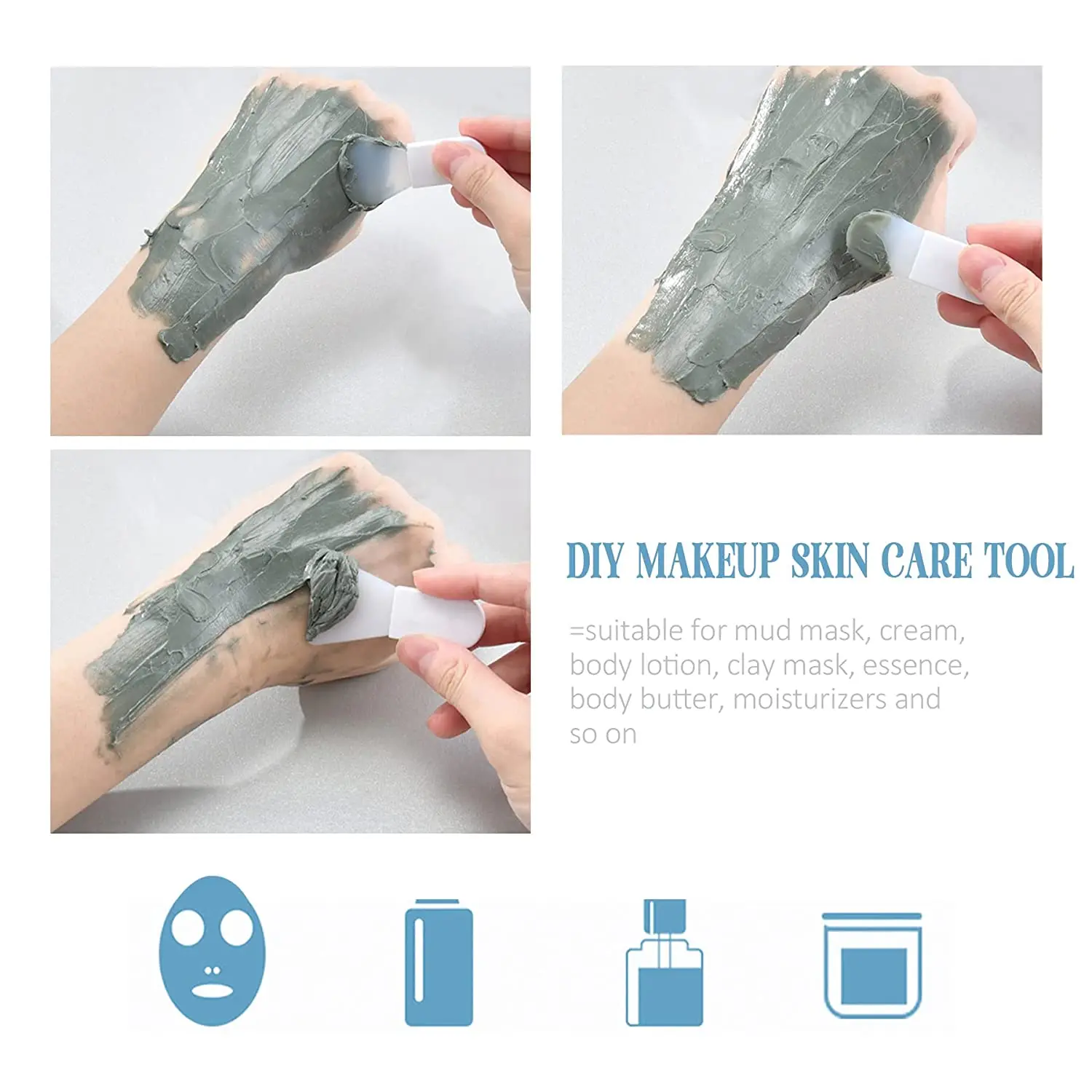 4Pcs Mini Facial Mask Applicator Travel Silicone Face Mask Brush Soft Beauty Tool Reusable Travel Cream Mud Mask Brush