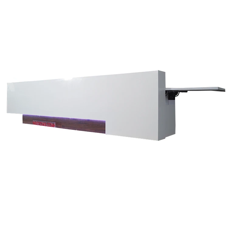 Custom Made Office Furniture Table Salon Counter White Reception Modern Design Front Desk