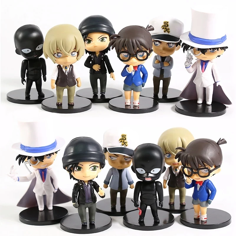 Q Version Anime Figure Detective Conan Edogawa Kaitou Kiddo Hattori Heiji Furuya Rei Akai Shuuichi PVC Action Figures Toys