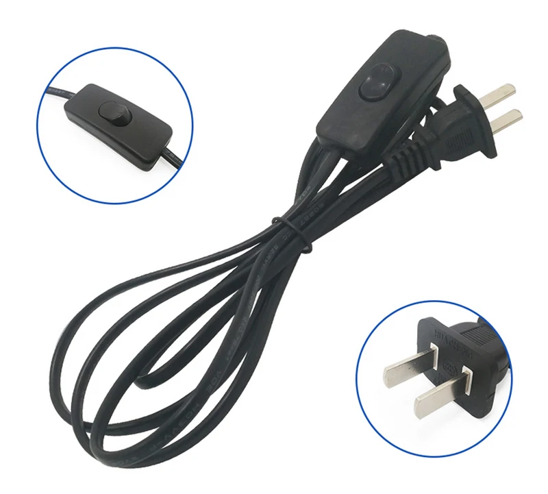 1.8M LED On/Off power cord EU Plug Cable Light Modulator Lamp Line Controller For LED Bulb Table Lamp Electricity wire AC220V