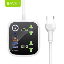 BAVIN USB PD QC3.0 Socket Fast Charging Office Home Desktop Laptop Mobile Cell Phone USB EU Plug Power Socket PC830Y