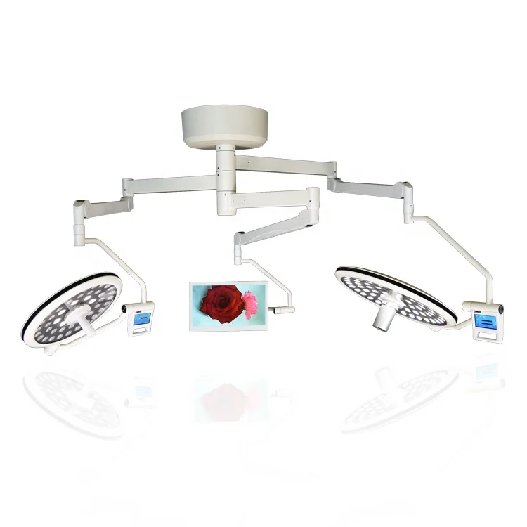 
ZW-700/500D II New Design Double Dome Ceilling Mounted Medical Surgery Lighting LED OR Lights Surgical Lamp with External Camera 