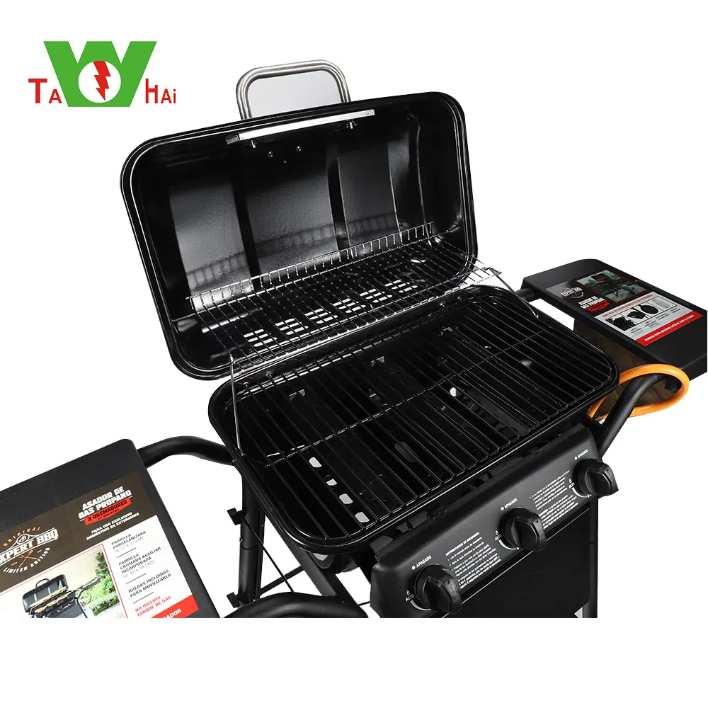 Easily cleaned barbeque gas grills trolley garden picnic outdoor gas bbq barbecue grill for restaurant