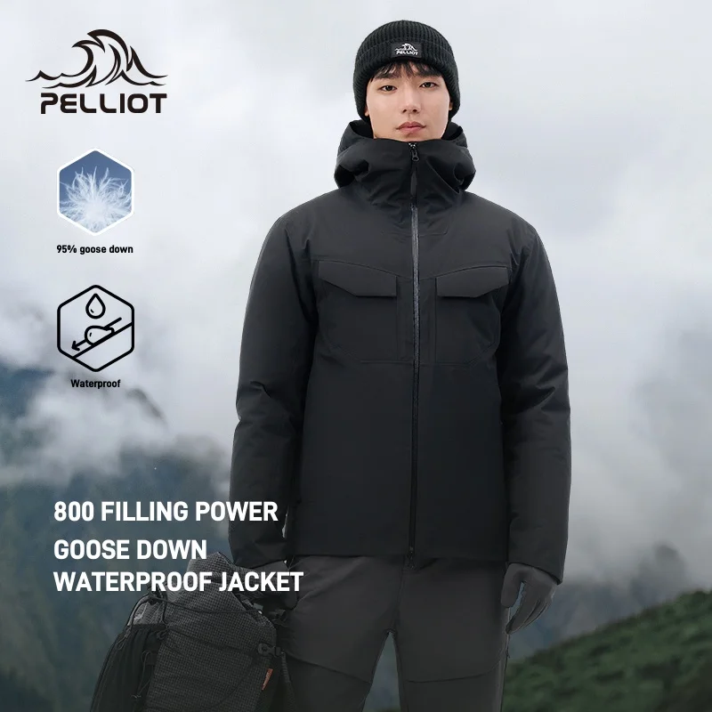 Pelliot Good quality winter puffer white goose down 800 filling power mens outdoor hiking mountain waterproof down coat