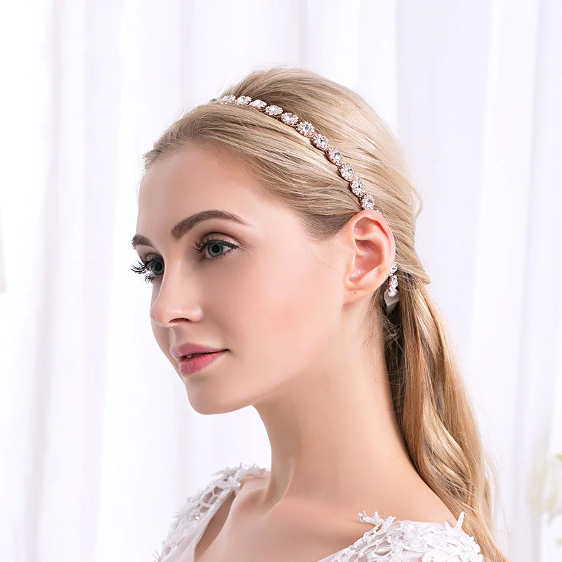 Bridal hair band daily ornaments ins flower rhinestone headband dress wedding headdress