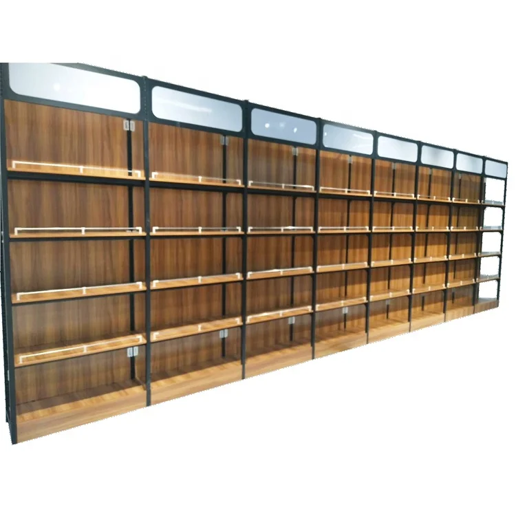 
Modern Cheap And Popular Retail Store Display Rack Wood Wall Hanging Furniture Gondola Shelf &Supermarket Shelf 
