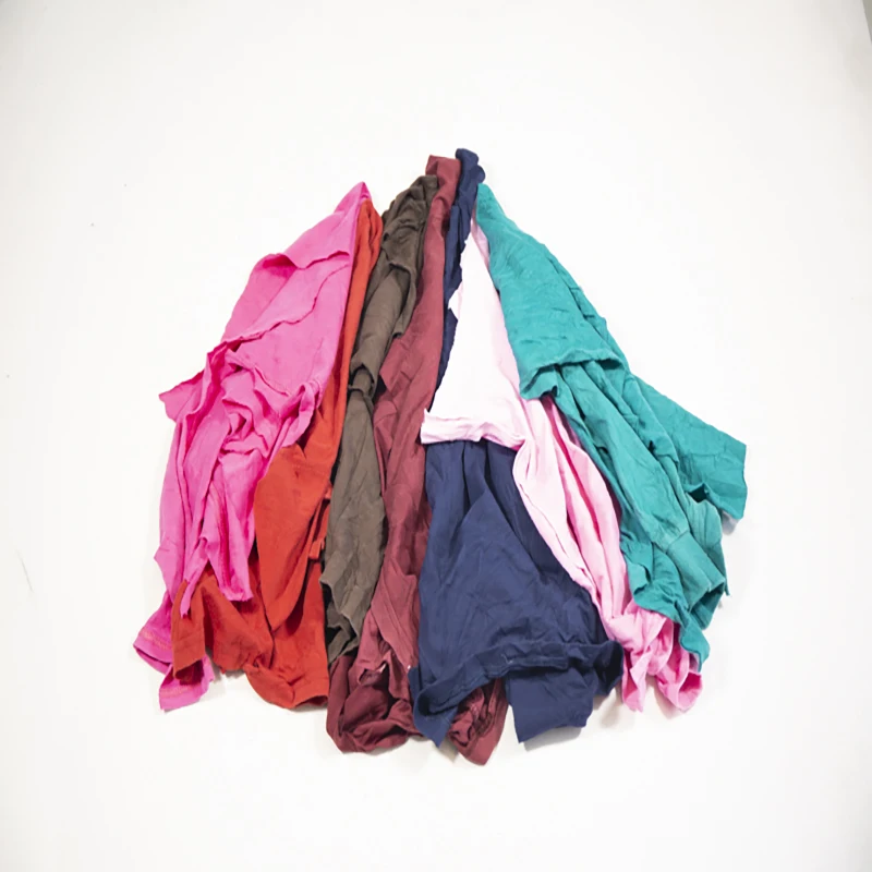 Mixed Color T-shirt Recycled Cotton Mechanic Rags Clothing 10KG bale