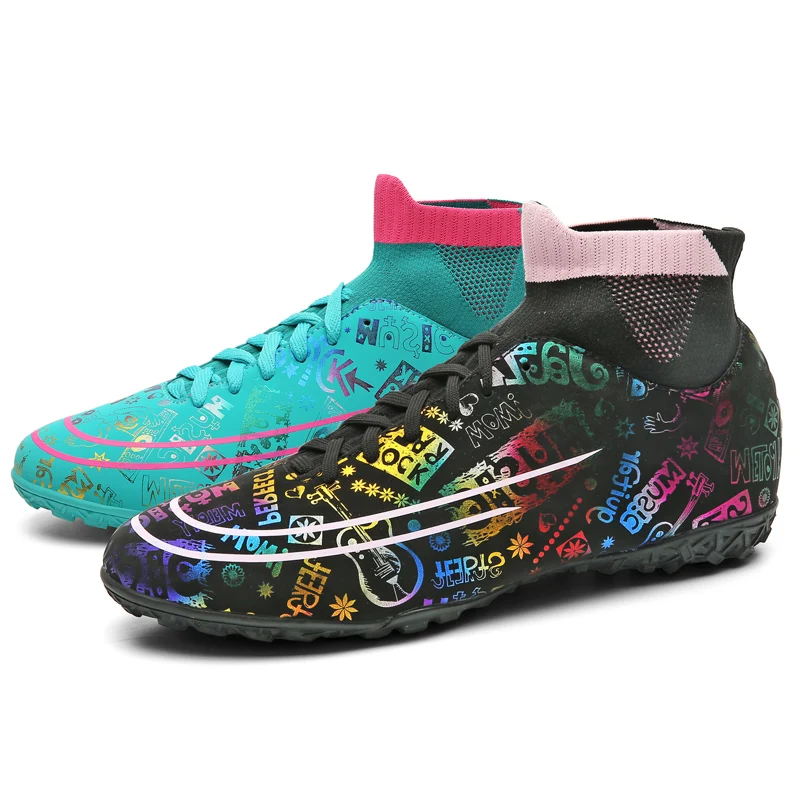 
White Leather Recycled Football Shoes Guayos De Futbol Soccer Futsal Boot For Sale 