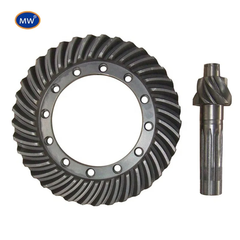 Differential bevel gear crown wheel bevel and helical pinion