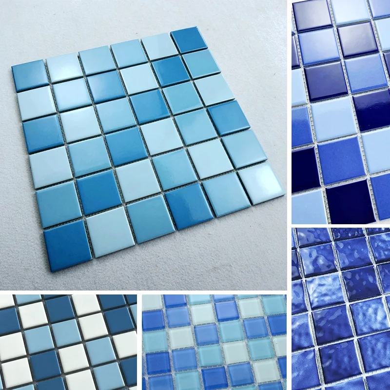 Modern Durable Classic Nonslip Waterproof Bathroom Interior Wall Floor Swimming Pool Glossy Porcelain Ceramic Mosaic Tiles