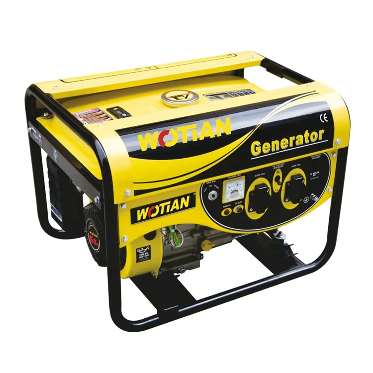 China Wotian brands 5.5hp 230v 50hz portable soundproof silent small 2000w gasoline generators gas