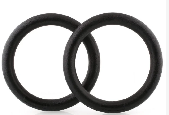 Logo Printed Wooden 28mm 32mm Pull Up Muscle GYM Ring nylon straps Gymnastics Athletic Dip Rings