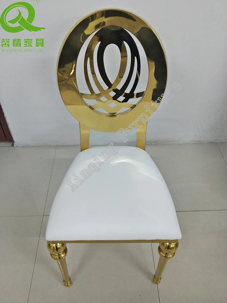 
Modern gold hotel restaurant party event wedding stainless steel chair for rental 