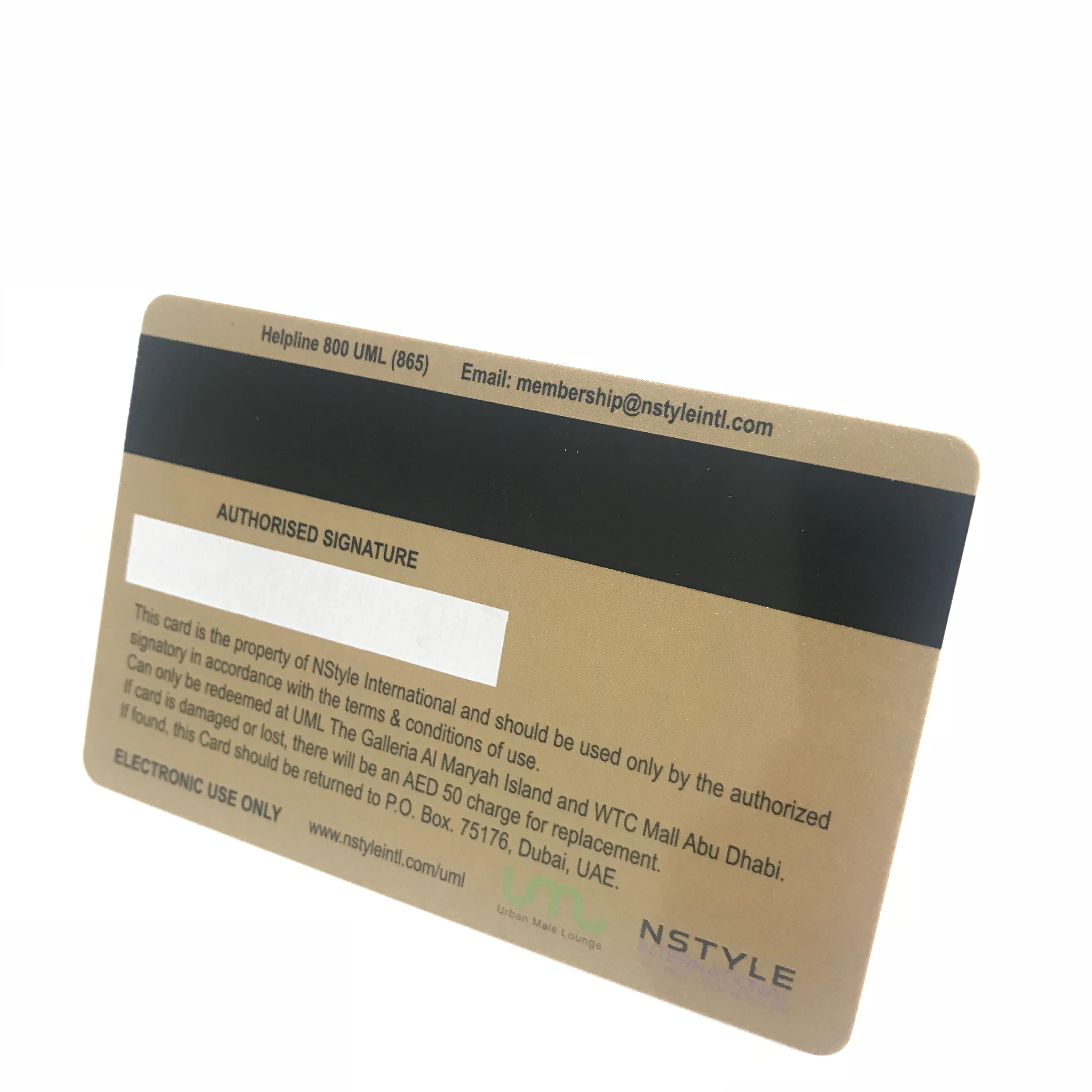 PVC member card with Hi-co magnetic stripe