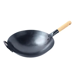 Craft Hammered  Cooking Chinese Handmade Carbon Wok Pan