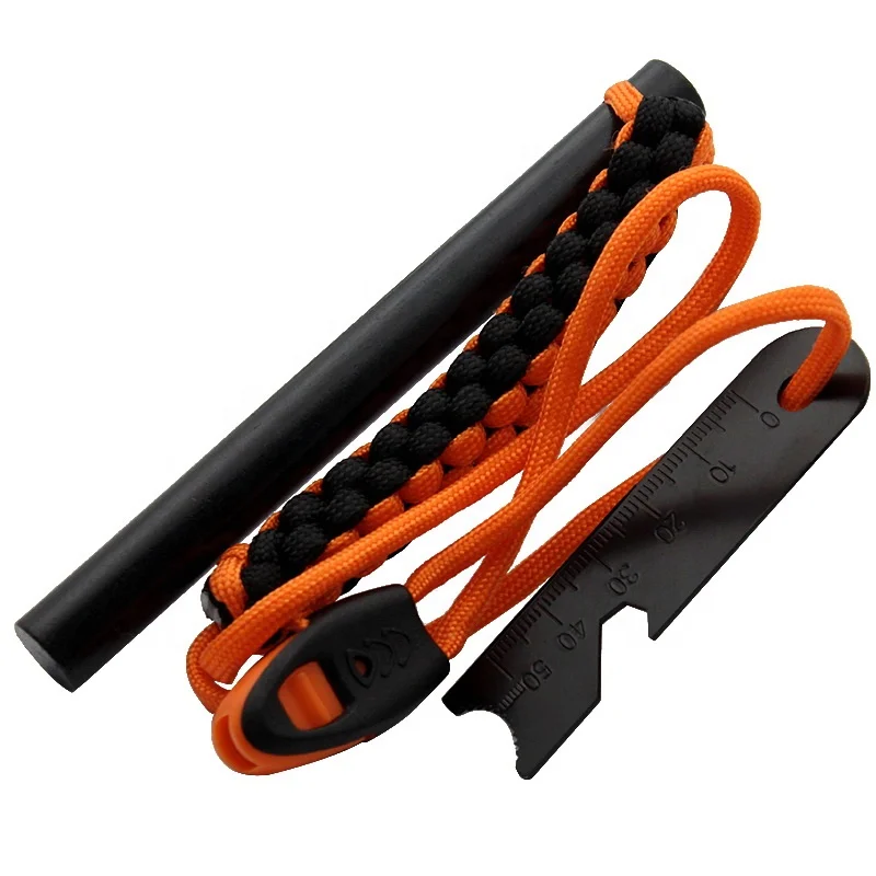 5inches Camp Bushcraft Paracord Handle Flint Fire Starter Sparking Ferrocerium Rod Lighter