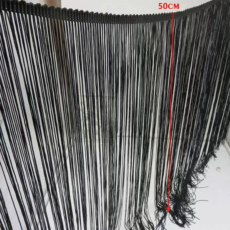50CM Latin Tassel Trim Garment Accessories Soft Nylon Yarn Trim Fringe Long Polyester Tassel Fringe
