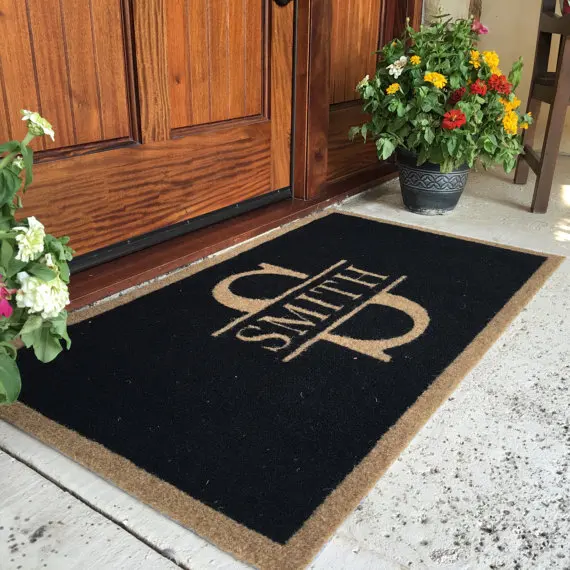 Black Coconut Fiber Coco Coir Doormats Door Mats