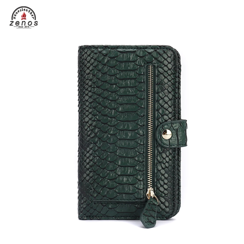 
Zenos пользовательский кожаный Длинный кошелек Чехол змеиная кожа узор кошелек клатч для женщин роскошный чехол для телефона с отделением для кредитных карт 