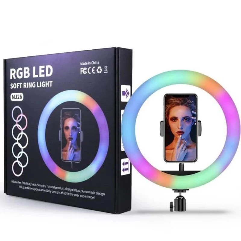 Led Light Portable  Foldable Table RGB Light Phone Holder USB LED Ring Light with tripod stand