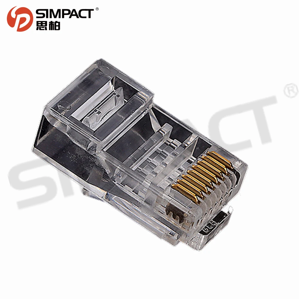 simpact high High quality 8P8C RJ-45 Gold plated RJ45 Network Modular Plug Cat5 CAT5e Connector