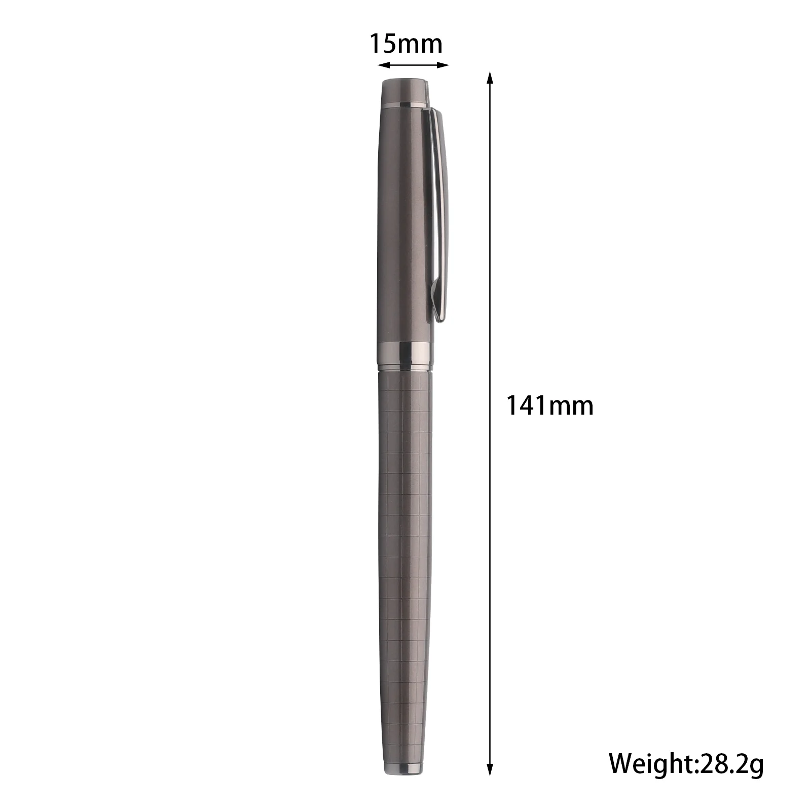 Customized Design Fountain Pen With F Size Nib Checked Barrel For Business Gift