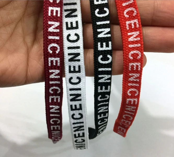 1cm wide hollow polyester drawcord 1.3m with plastic tip letter LOGO waistband 3 colors optional